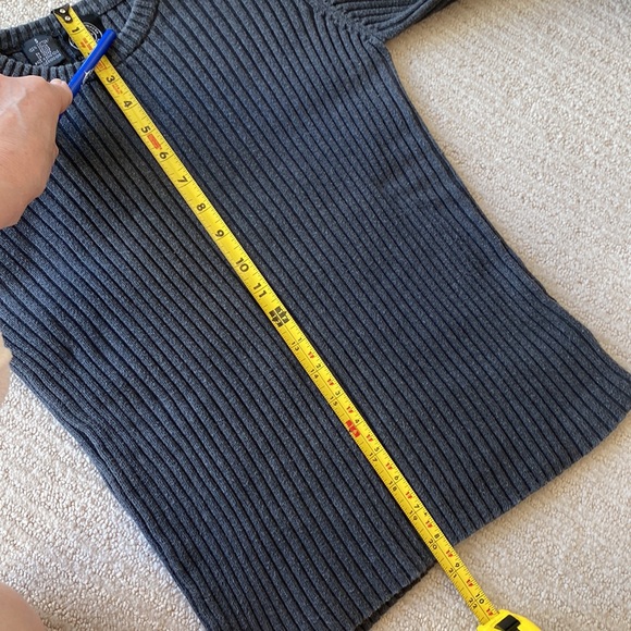 GRAY DKNY JEANS RIBBED CREW NECK SWEATER - Picture 5 of 5